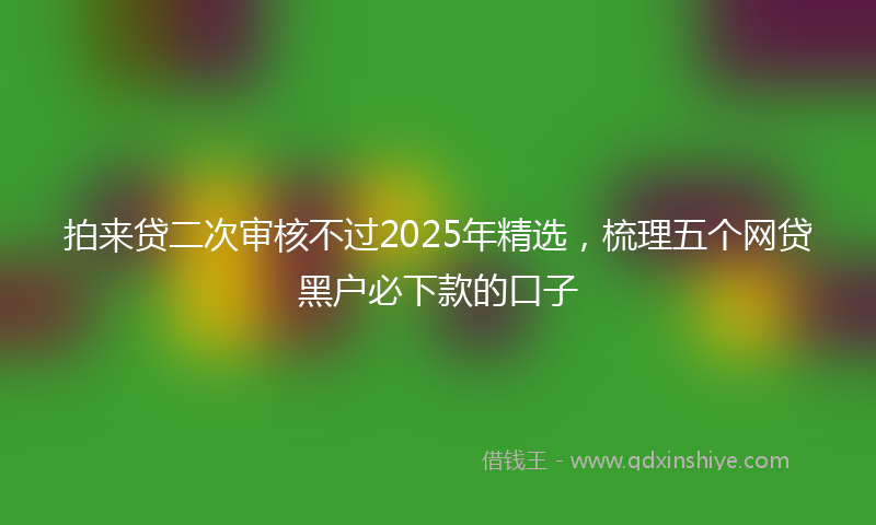 拍来贷二次审核不过2025年精选，梳理五个网贷黑户必下款的口子