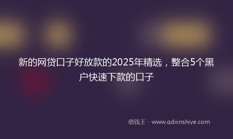 新的网贷口子好放款的2025年精选，整合5个黑户快速下款的口子