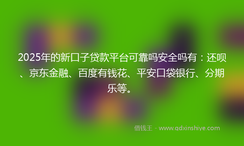 2025年的新口子贷款平台可靠吗安全吗有：还呗、京东金融、百度有钱花、平安口袋银行、分期乐等。