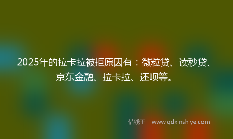 2025年的拉卡拉被拒原因有：微粒贷、读秒贷、京东金融、拉卡拉、还呗等。