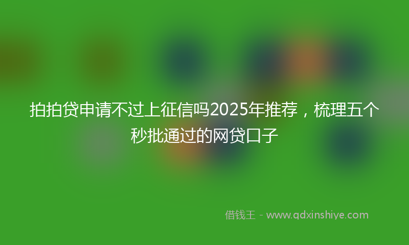 拍拍贷申请不过上征信吗2025年推荐，梳理五个秒批通过的网贷口子