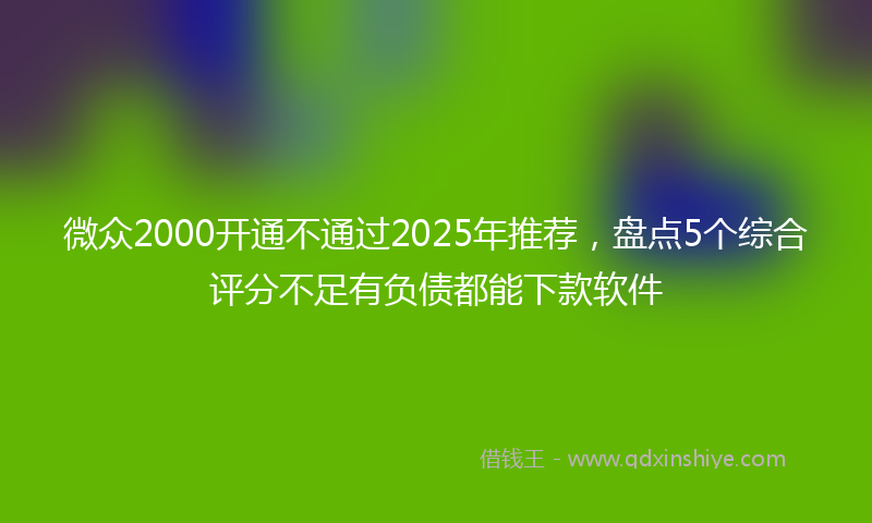 微众2000开通不通过2025年推荐，盘点5个综合评分不足有负债都能下款软件