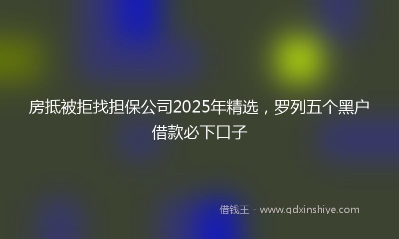 房抵被拒找担保公司2025年精选，罗列五个黑户借款必下口子