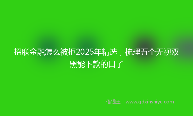 招联金融怎么被拒2025年精选，梳理五个无视双黑能下款的口子
