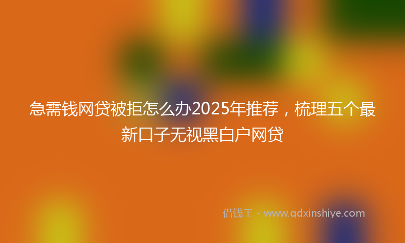 急需钱网贷被拒怎么办2025年推荐，梳理五个最新口子无视黑白户网贷