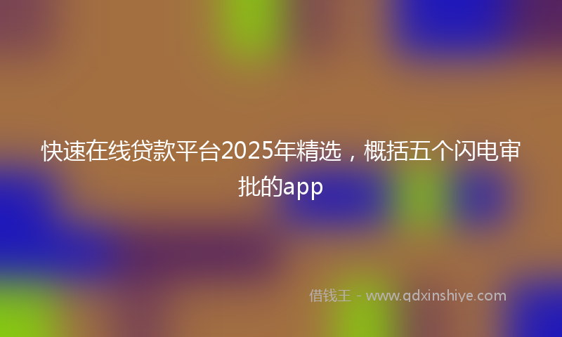 快速在线贷款平台2025年精选，概括五个闪电审批的app