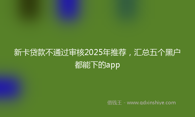 新卡贷款不通过审核2025年推荐，汇总五个黑户都能下的app