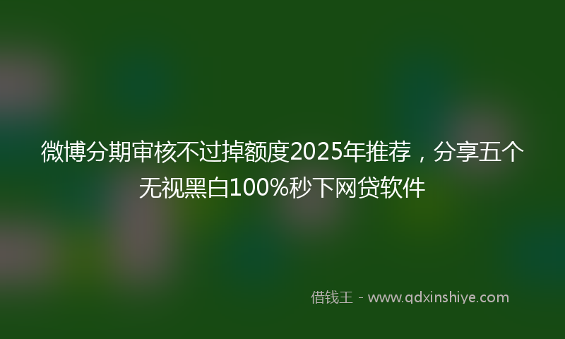 微博分期审核不过掉额度2025年推荐，分享五个无视黑白100%秒下网贷软件