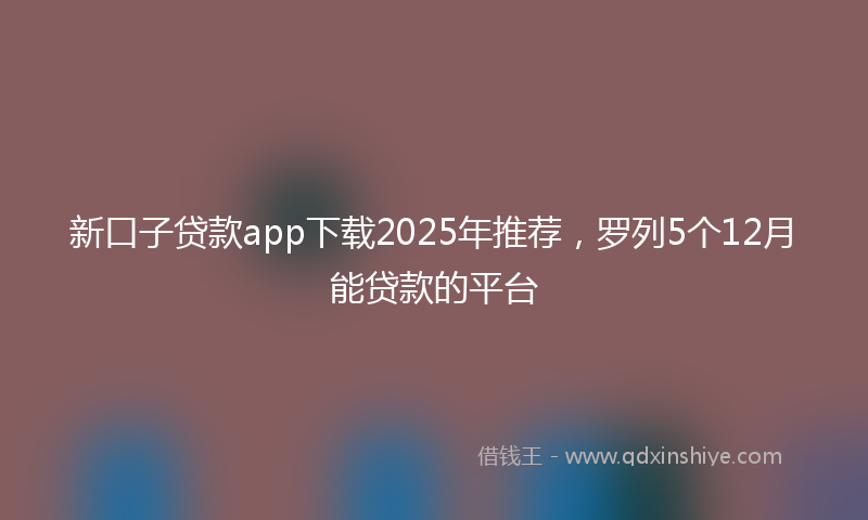 新口子贷款app下载2025年推荐，罗列5个12月能贷款的平台
