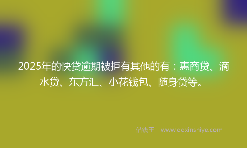 2025年的快贷逾期被拒有其他的有：惠商贷、滴水贷、东方汇、小花钱包、随身贷等。