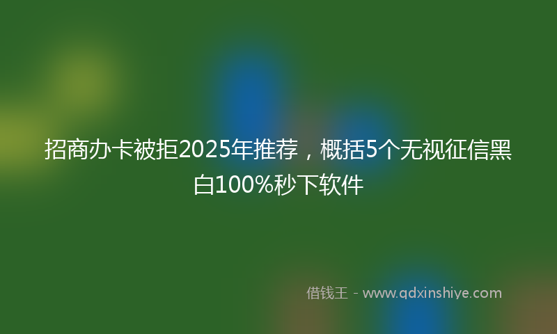 招商办卡被拒2025年推荐，概括5个无视征信黑白100%秒下软件