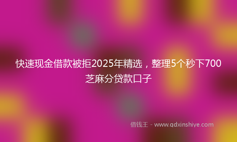 快速现金借款被拒2025年精选，整理5个秒下700芝麻分贷款口子