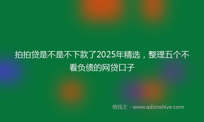 拍拍贷是不是不下款了2025年精选，整理五个不看负债的网贷口子