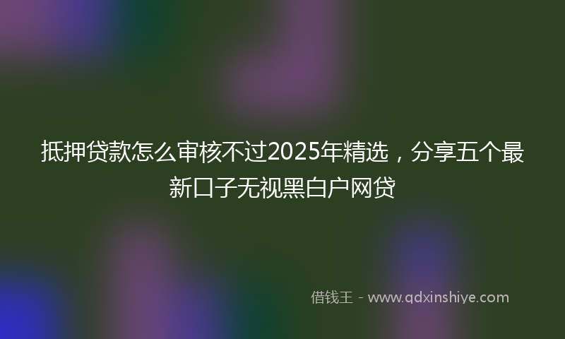 抵押贷款怎么审核不过2025年精选，分享五个最新口子无视黑白户网贷