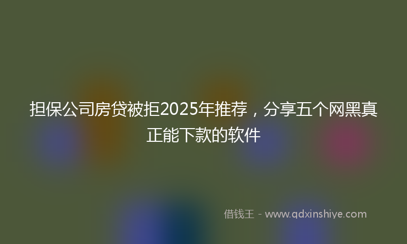 担保公司房贷被拒2025年推荐，分享五个网黑真正能下款的软件