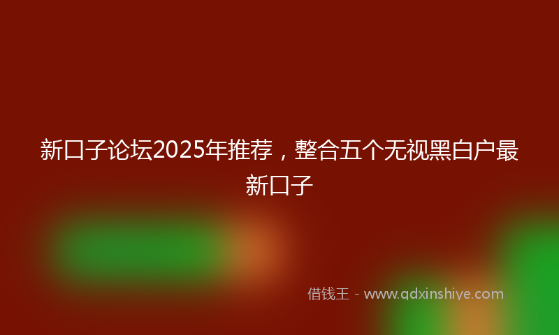 新口子论坛2025年推荐，整合五个无视黑白户最新口子