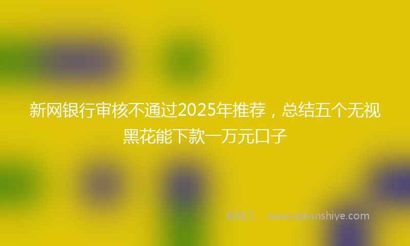 新网银行审核不通过2025年推荐，总结五个无视黑花能下款一万元口子