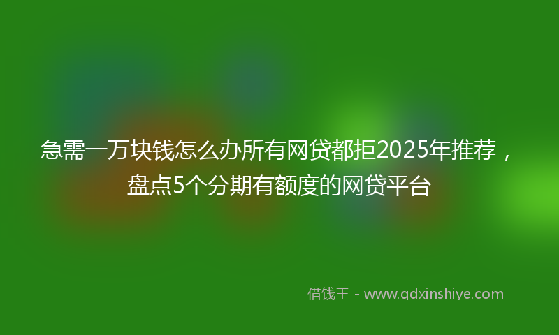 急需一万块钱怎么办所有网贷都拒2025年推荐，盘点5个分期有额度的网贷平台