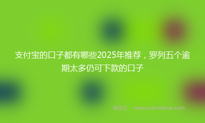 支付宝的口子都有哪些2025年推荐，罗列五个逾期太多仍可下款的口子