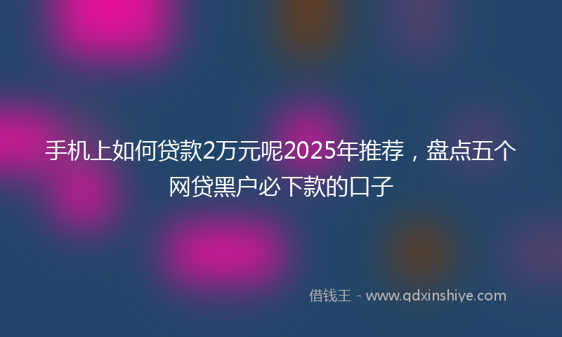 手机上如何贷款2万元呢2025年推荐，盘点五个网贷黑户必下款的口子