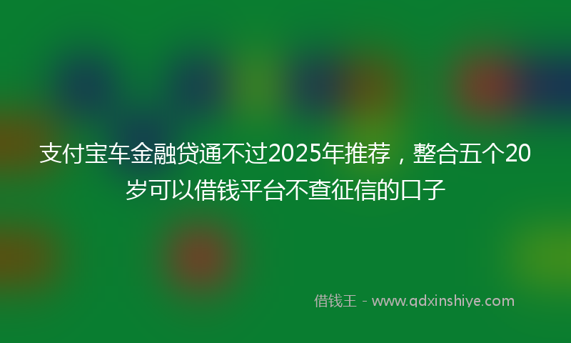 支付宝车金融贷通不过2025年推荐，整合五个20岁可以借钱平台不查征信的口子
