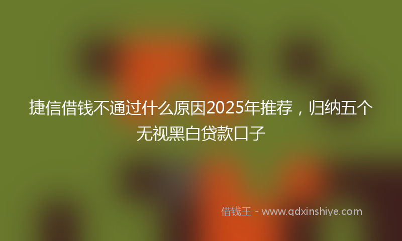 捷信借钱不通过什么原因2025年推荐，归纳五个无视黑白贷款口子