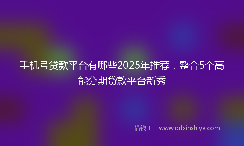 手机号贷款平台有哪些2025年推荐，整合5个高能分期贷款平台新秀