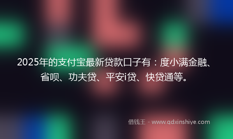 2025年的支付宝最新贷款口子有：度小满金融、省呗、功夫贷、平安i贷、快贷通等。