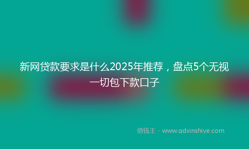 新网贷款要求是什么2025年推荐，盘点5个无视一切包下款口子