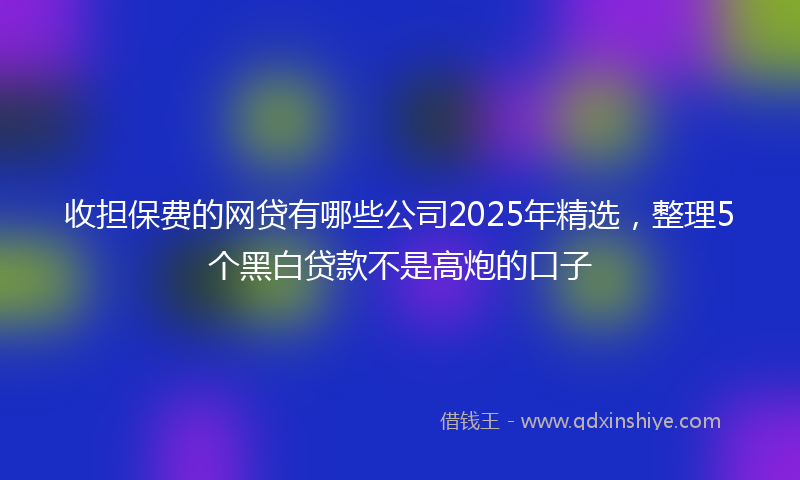 收担保费的网贷有哪些公司2025年精选，整理5个黑白贷款不是高炮的口子
