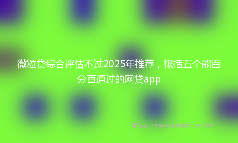 微粒贷综合评估不过2025年推荐，概括五个能百分百通过的网贷app
