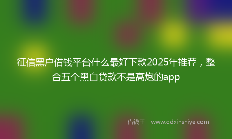 征信黑户借钱平台什么最好下款2025年推荐，整合五个黑白贷款不是高炮的app