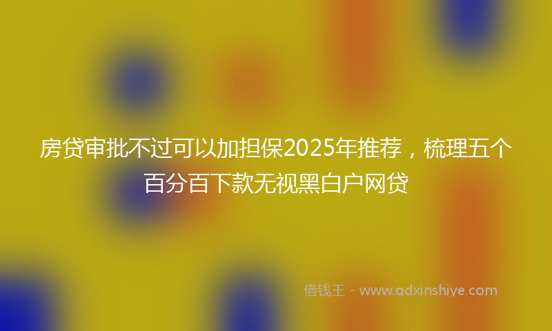 房贷审批不过可以加担保2025年推荐，梳理五个百分百下款无视黑白户网贷