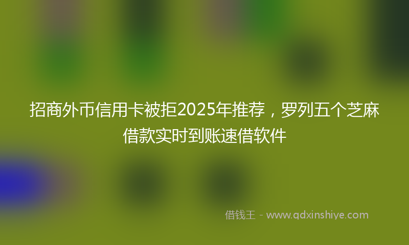 招商外币信用卡被拒2025年推荐，罗列五个芝麻借款实时到账速借软件