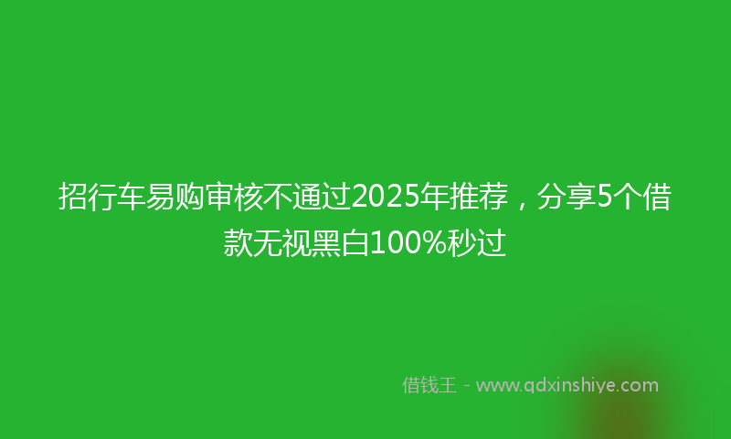 招行车易购审核不通过2025年推荐，分享5个借款无视黑白100%秒过