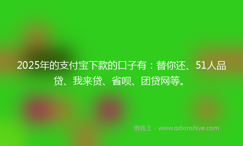 2025年的支付宝下款的口子有：替你还、51人品贷、我来贷、省呗、团贷网等。