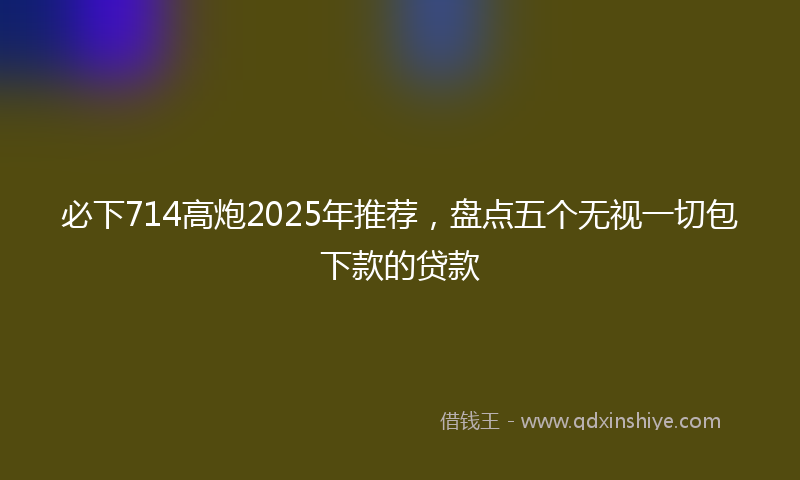 必下714高炮2025年推荐，盘点五个无视一切包下款的贷款