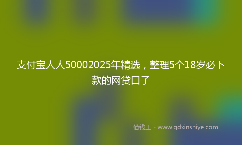 支付宝人人50002025年精选，整理5个18岁必下款的网贷口子