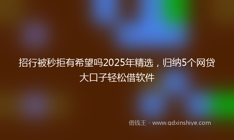 招行被秒拒有希望吗2025年精选，归纳5个网贷大口子轻松借软件