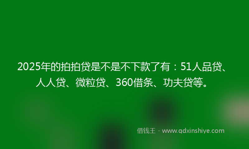 2025年的拍拍贷是不是不下款了有：51人品贷、人人贷、微粒贷、360借条、功夫贷等。