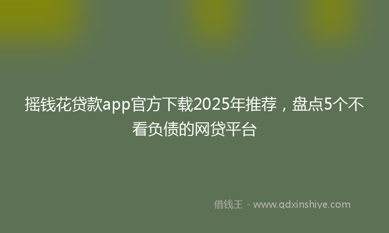 摇钱花贷款app官方下载2025年推荐，盘点5个不看负债的网贷平台