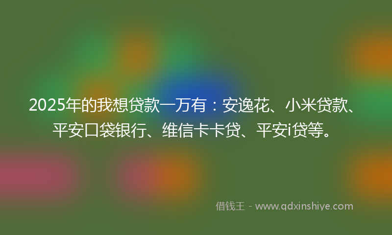 2025年的我想贷款一万有：安逸花、小米贷款、平安口袋银行、维信卡卡贷、平安i贷等。