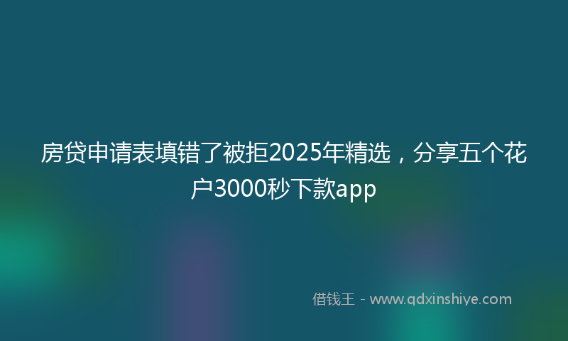 房贷申请表填错了被拒2025年精选，分享五个花户3000秒下款app