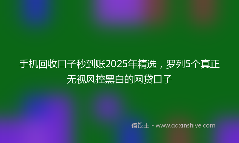 手机回收口子秒到账2025年精选，罗列5个真正无视风控黑白的网贷口子