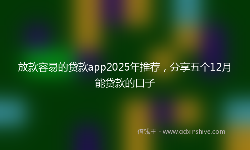 放款容易的贷款app2025年推荐，分享五个12月能贷款的口子
