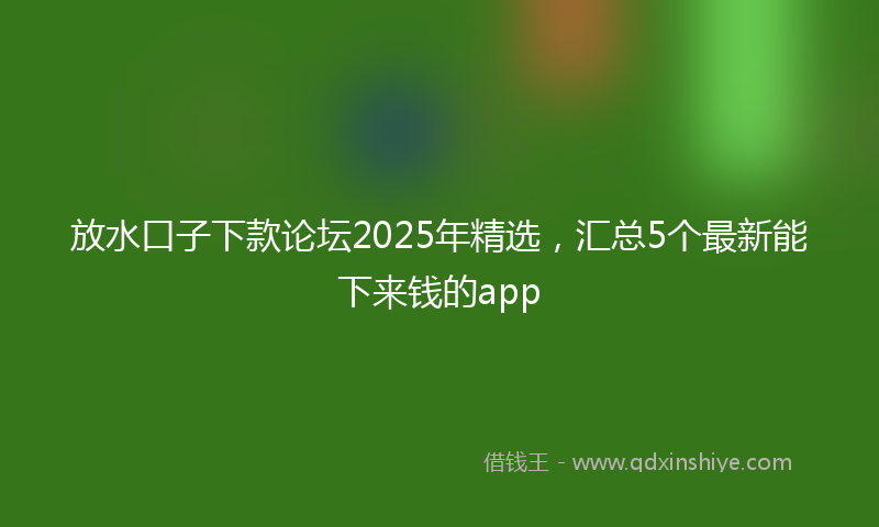 放水口子下款论坛2025年精选，汇总5个最新能下来钱的app