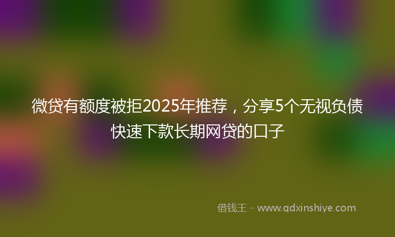 微贷有额度被拒2025年推荐，分享5个无视负债快速下款长期网贷的口子