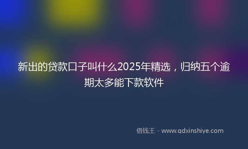 新出的贷款口子叫什么2025年精选，归纳五个逾期太多能下款软件