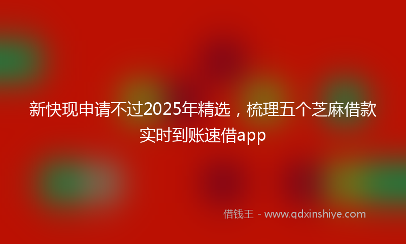新快现申请不过2025年精选，梳理五个芝麻借款实时到账速借app