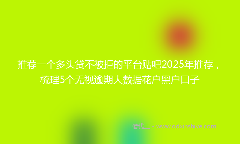 推荐一个多头贷不被拒的平台贴吧2025年推荐，梳理5个无视逾期大数据花户黑户口子